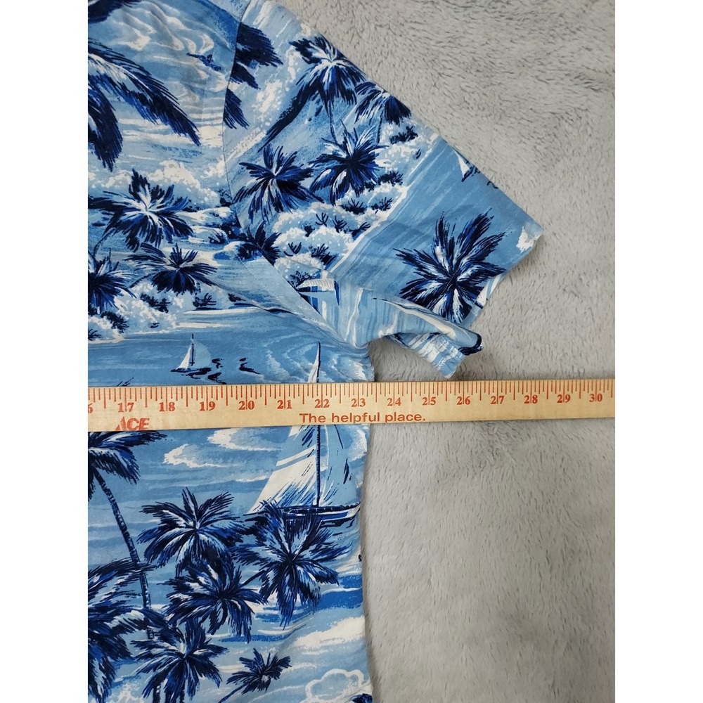 Polo Ralph Lauren Shirt Mens Large Classic Tropical Palm Tree Hawaiian Sailing L - Picture 8 of 10